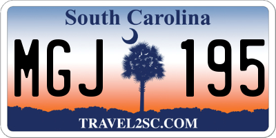 SC license plate MGJ195