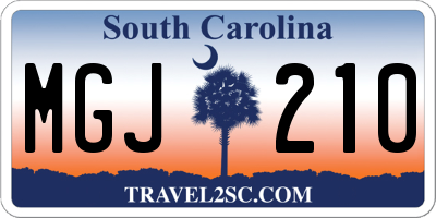 SC license plate MGJ210