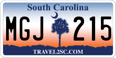 SC license plate MGJ215