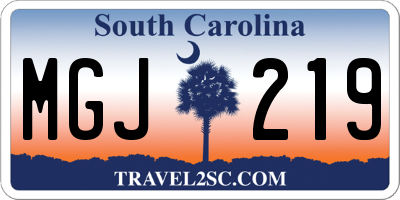 SC license plate MGJ219