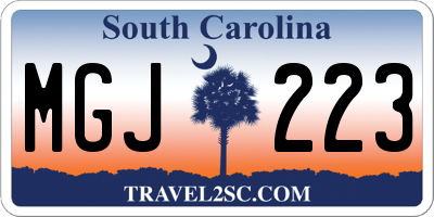 SC license plate MGJ223
