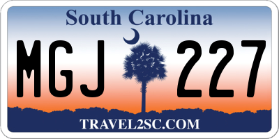 SC license plate MGJ227