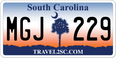SC license plate MGJ229