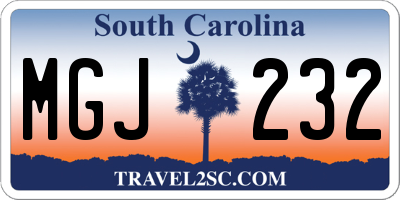SC license plate MGJ232