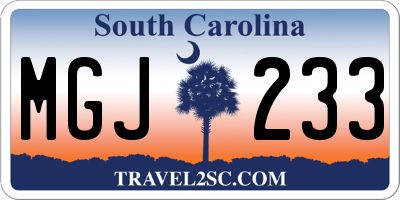 SC license plate MGJ233