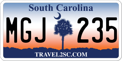 SC license plate MGJ235