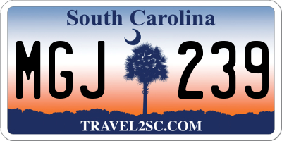 SC license plate MGJ239