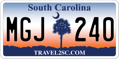 SC license plate MGJ240