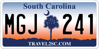 SC license plate MGJ241
