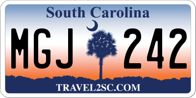 SC license plate MGJ242