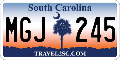 SC license plate MGJ245