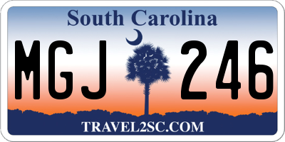 SC license plate MGJ246