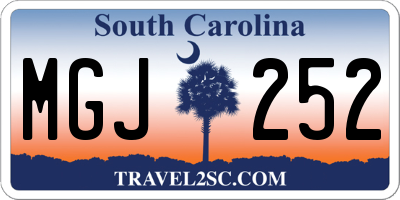 SC license plate MGJ252
