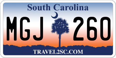 SC license plate MGJ260