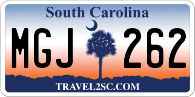 SC license plate MGJ262