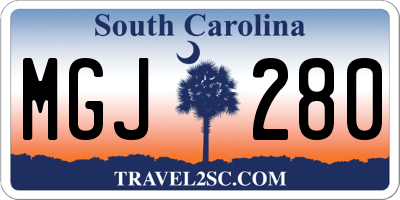 SC license plate MGJ280