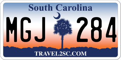 SC license plate MGJ284
