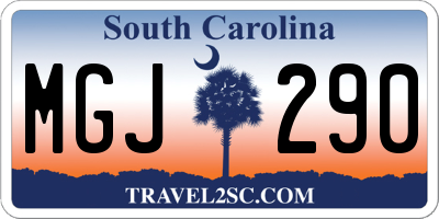 SC license plate MGJ290