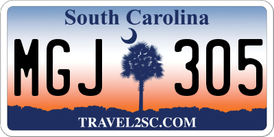 SC license plate MGJ305