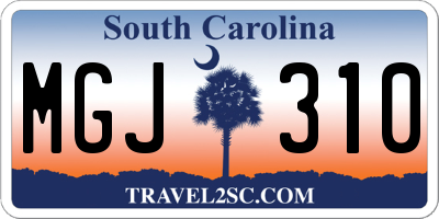 SC license plate MGJ310