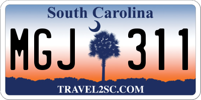 SC license plate MGJ311