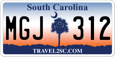 SC license plate MGJ312
