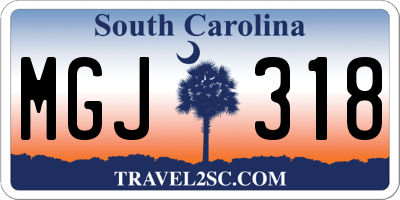 SC license plate MGJ318