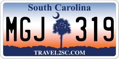 SC license plate MGJ319