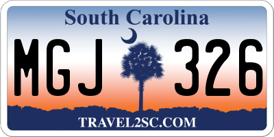 SC license plate MGJ326