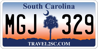 SC license plate MGJ329