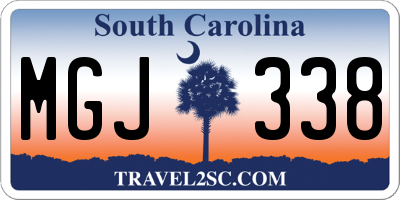 SC license plate MGJ338