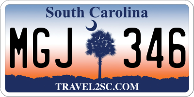SC license plate MGJ346