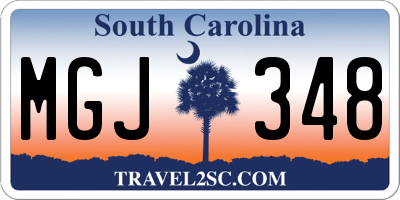 SC license plate MGJ348