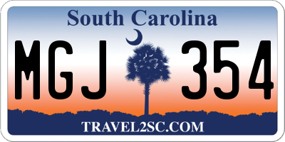 SC license plate MGJ354