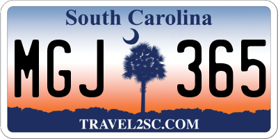 SC license plate MGJ365