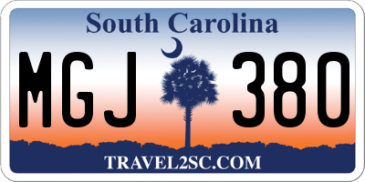 SC license plate MGJ380