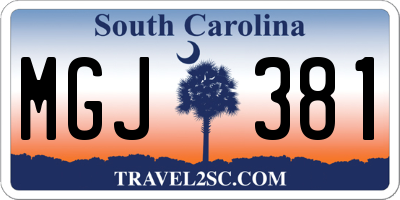 SC license plate MGJ381