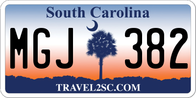 SC license plate MGJ382