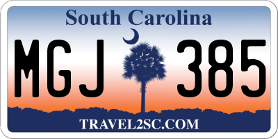 SC license plate MGJ385