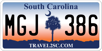 SC license plate MGJ386