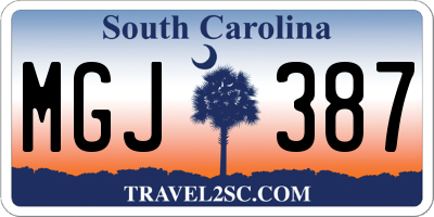 SC license plate MGJ387