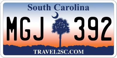 SC license plate MGJ392