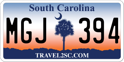 SC license plate MGJ394