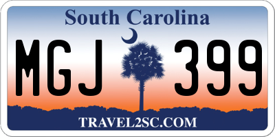 SC license plate MGJ399