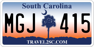 SC license plate MGJ415