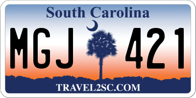 SC license plate MGJ421