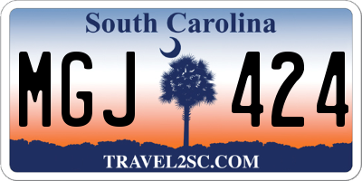 SC license plate MGJ424