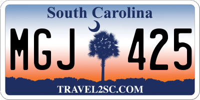 SC license plate MGJ425