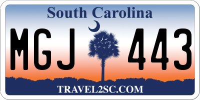SC license plate MGJ443