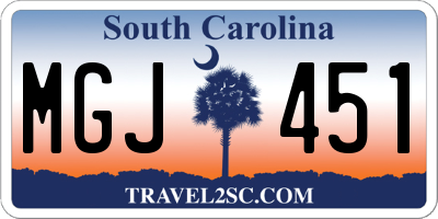 SC license plate MGJ451